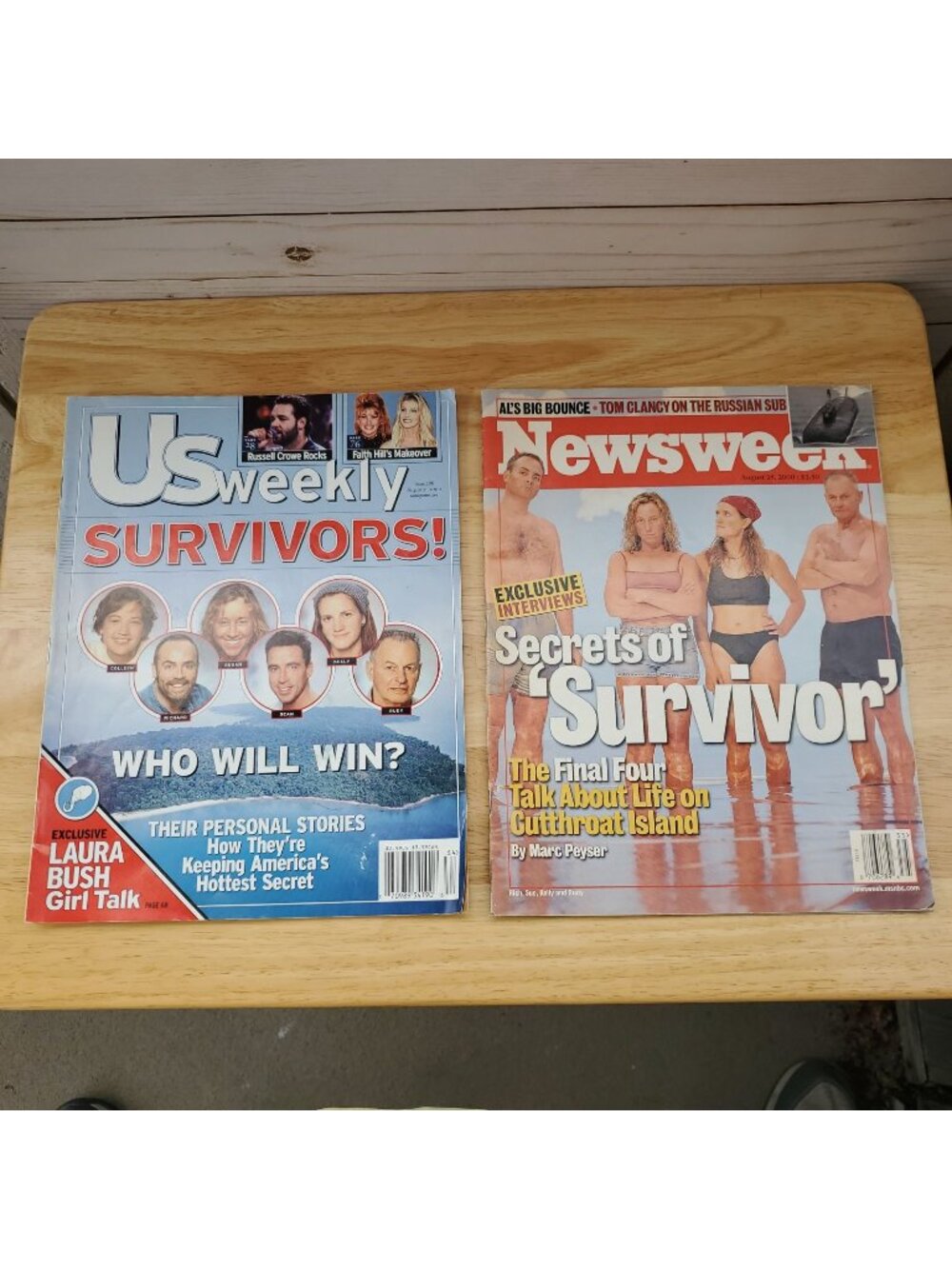 Set of 2 Magazines TV's original Survivor US Weekly Newsweek August 2000 Issues